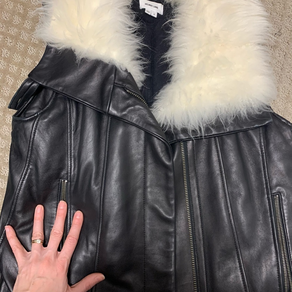 Helmut Lang Goat fur thick leather vest - Picture 2 of 4